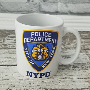 White NYPD coffee mug
